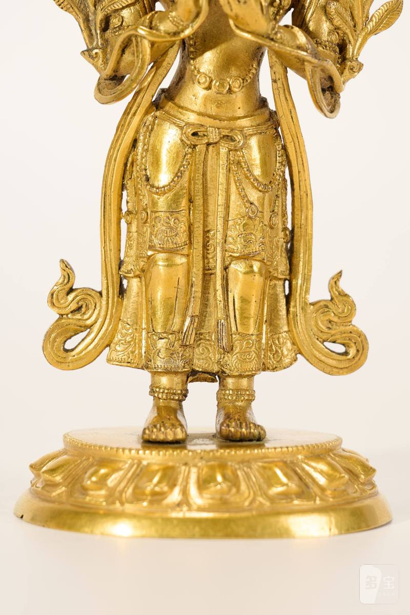 Lot913 清乾隆 铜鎏金弥勒菩萨 - 图4